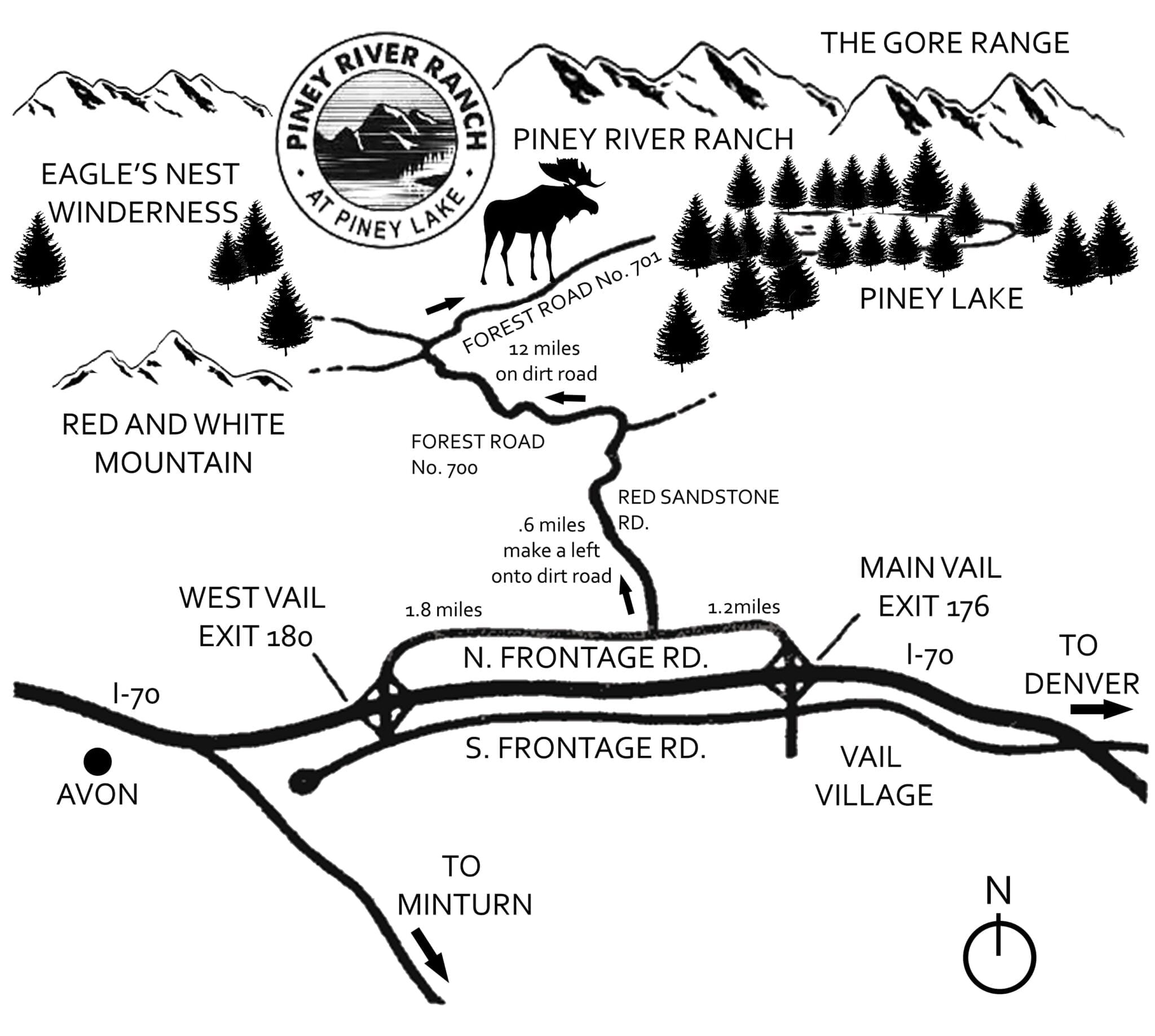 Piney River Ranch Directions